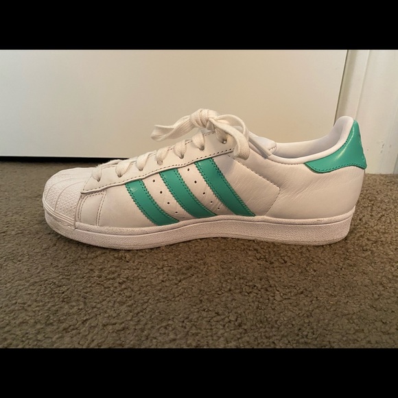 Teal Adidas Superstars - Picture 3 of 6